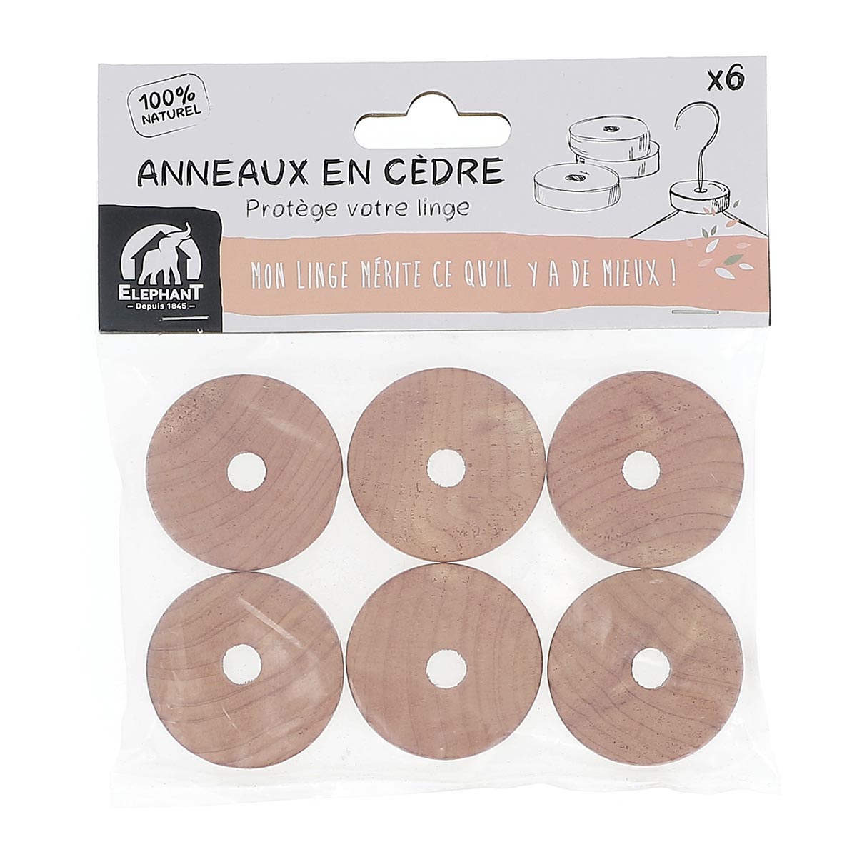 Accessoires parfumés - Anneaux en cèdre x6 - Elephant Maison
