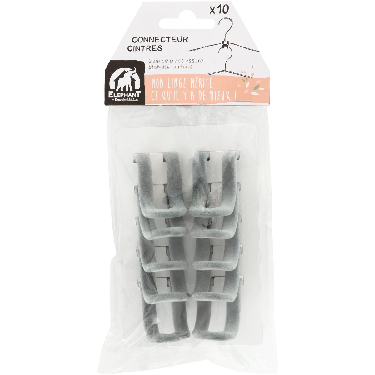 Pinces à linge & accessoires - Connecteurs de cintres x10 - Elephant Maison