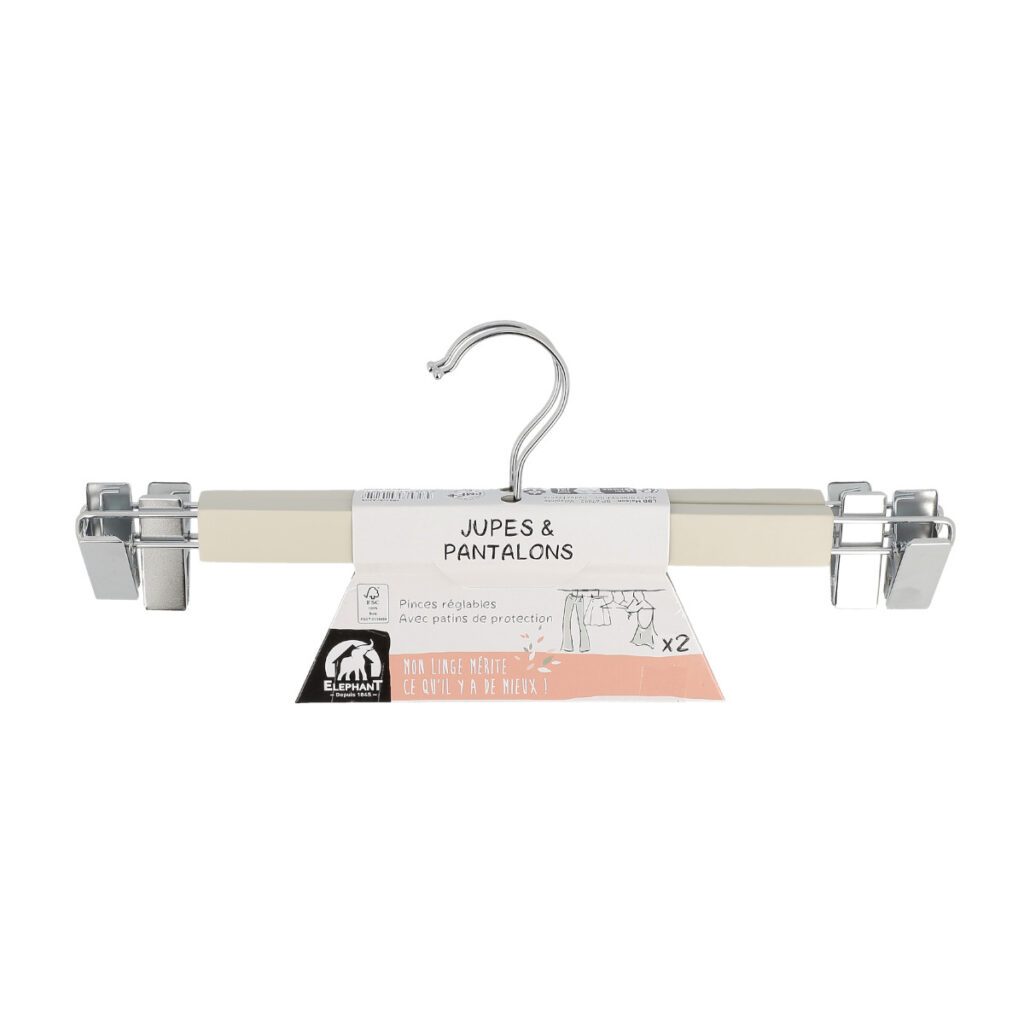 Lot De 3 Cintres à Pinces Métal - 8 Clips Antidérapants - Gain De Place Pour Pantalons Et Jupes