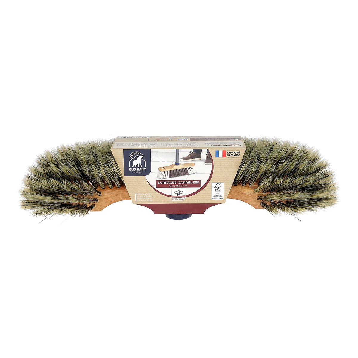 Balai intérieur demi-tête soie de Chine largeur 38,5 cm sur