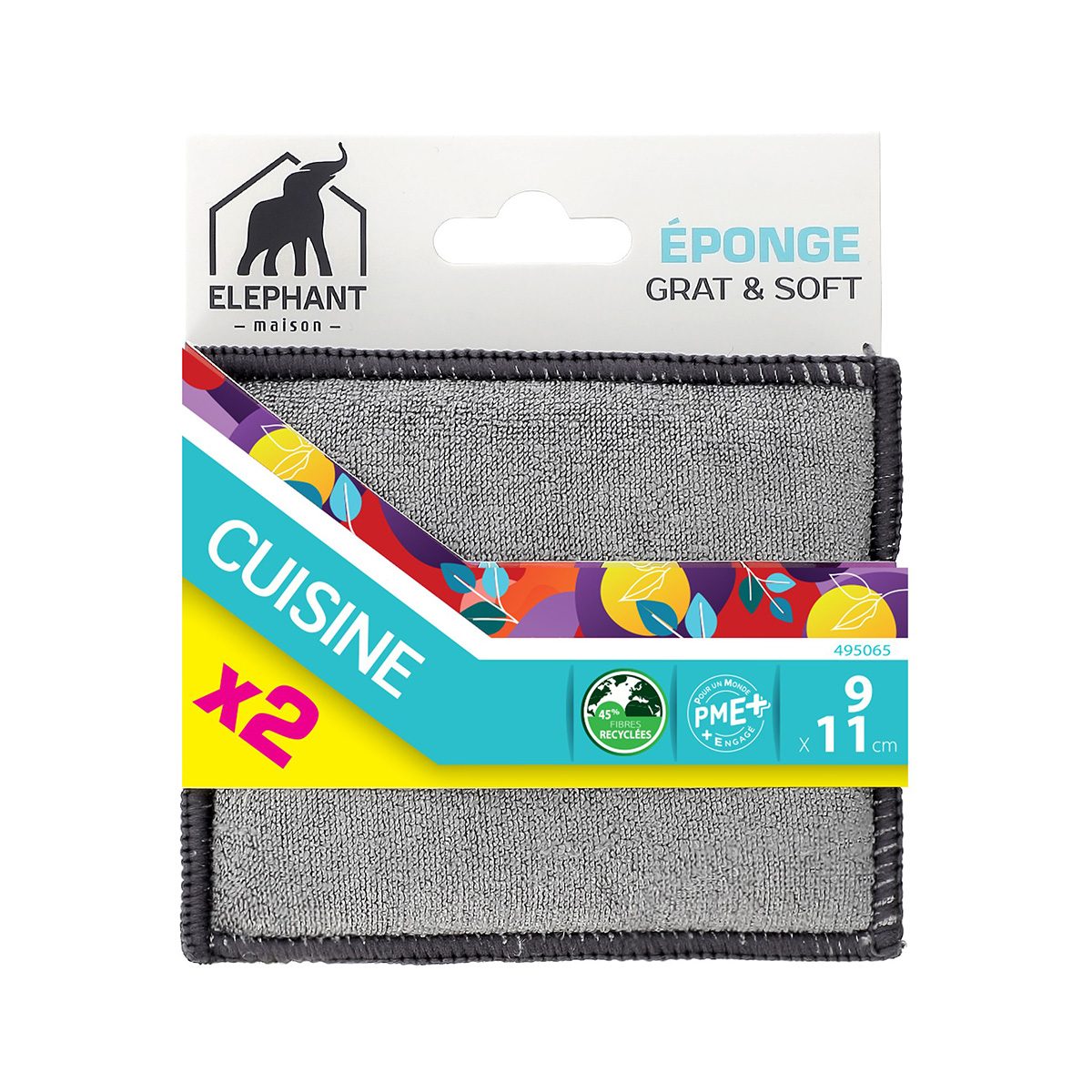 Éponges Grat&Soft x2 — Chiffon microfibre & lavette, Lavette cuisine / salle  de bain, Eponge — Éléphant Maison