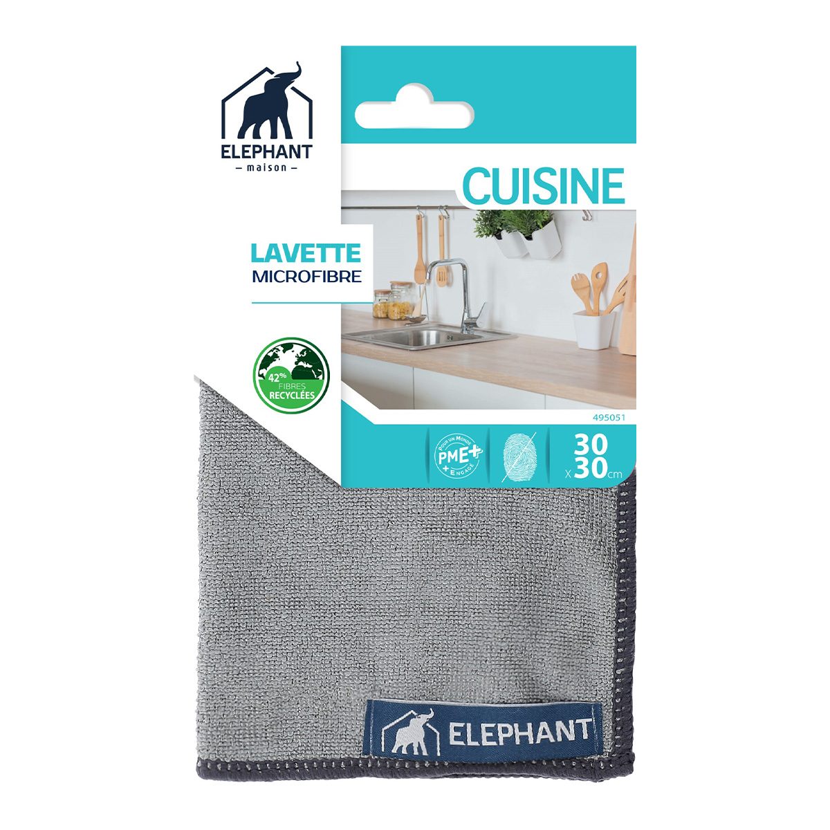 2 torchons vaisselle — Chiffon microfibre & lavette, Lavette cuisine /  salle de bain — Éléphant Maison