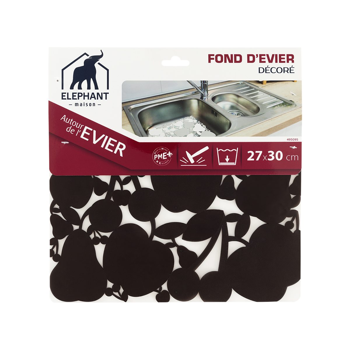 Tapis D'évier En Silicone Antidérapant - 29,5x32 Cm, Trou Central - Lavable Au Lave-vaisselle