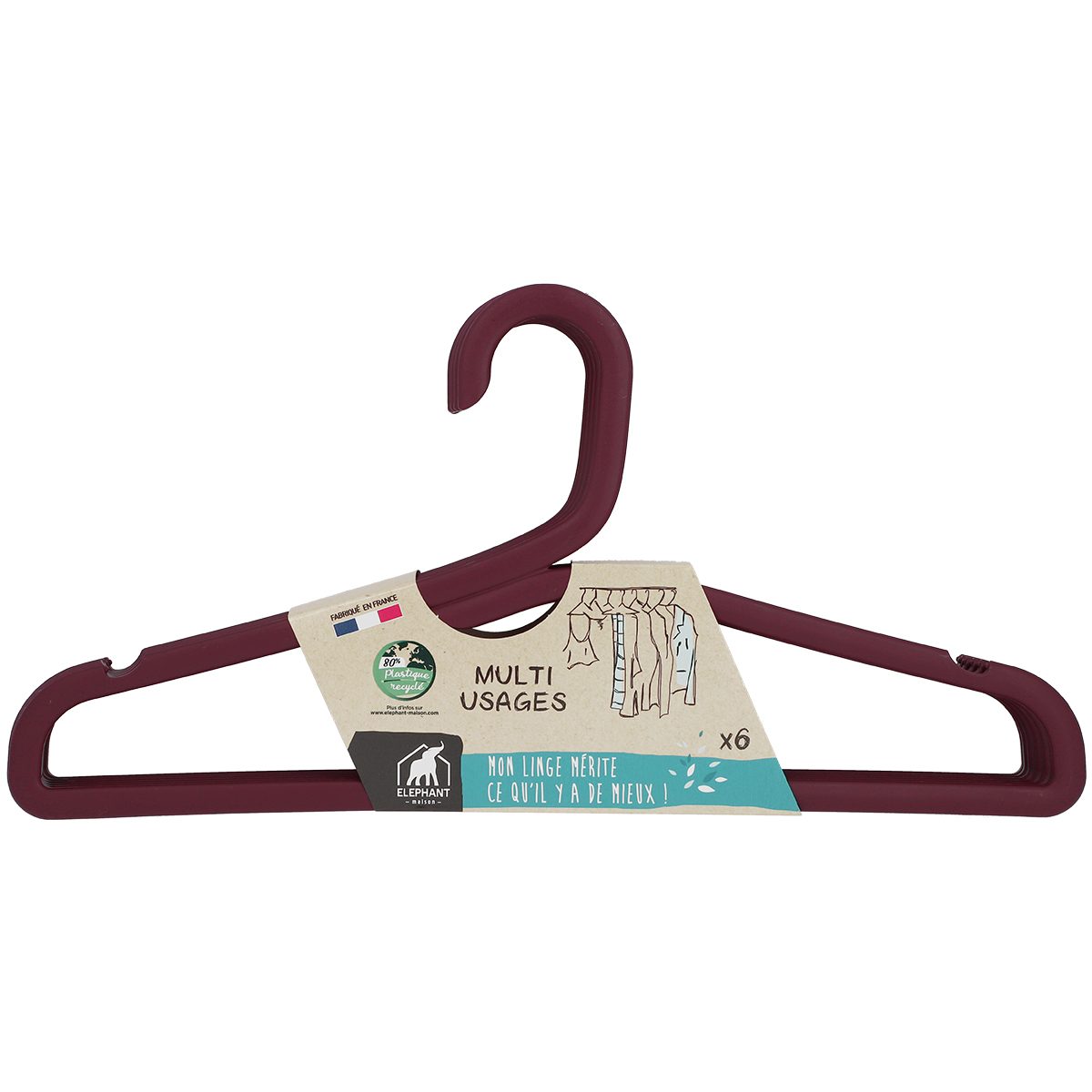 Cintre plastique recyclé x6