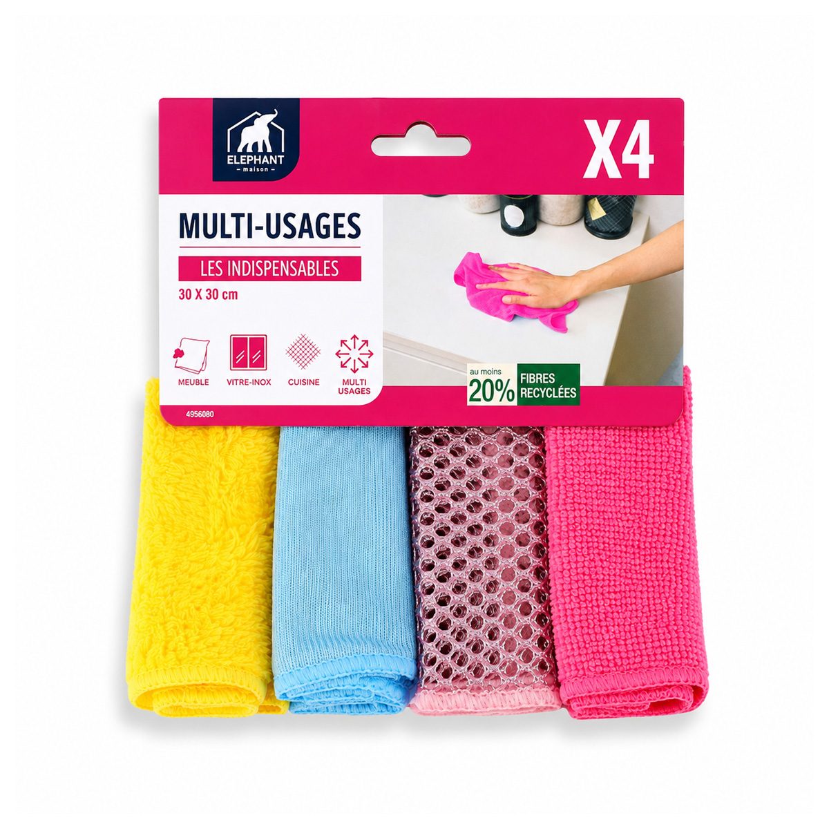 Lavettes microfibre multi-usages x4