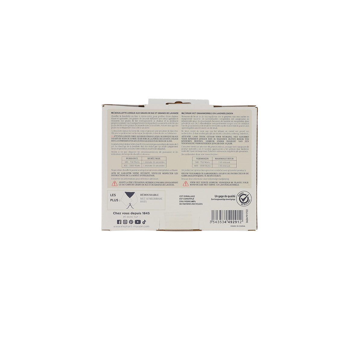 Bouillotte longue grains de blé & lavande – Image 11